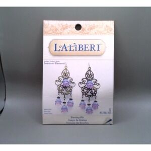 Laliberi Earring Kit Swarovski Elements Purple Blue Floral Filigree DIY 52 Pc